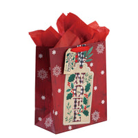 2Pk Extra Large Farmhouse Snowflakes Hot Stamp Bag, 4 Designs