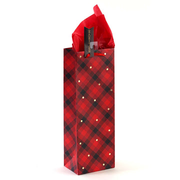 Bottle Plaid Christmas Trees Hot Stamp Bag, 4 Designs