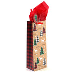 Bottle Plaid Christmas Trees Hot Stamp Bag, 4 Designs
