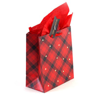 Medium Plaid Christmas Trees Hot Stamp Bag, 4 Designs