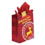 3Pk Large Christmas Delivery Hot Stamp Bag, 4 Designs