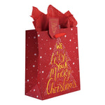 2Pk Extra Large Twinkle Christmas Kraft Hot Stamp Bag, 4 Designs