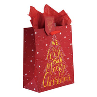 3Pk Large Twinkle Christmas Kraft Hot Stamp Bag, 4 Designs