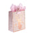 3Pk Large Pink Christmas Kraft Hot Stamp Bag, 4 Designs