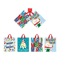 2Pk Extra Large Bright Merry Holiday Hot Stamp Bag, 4 Designs