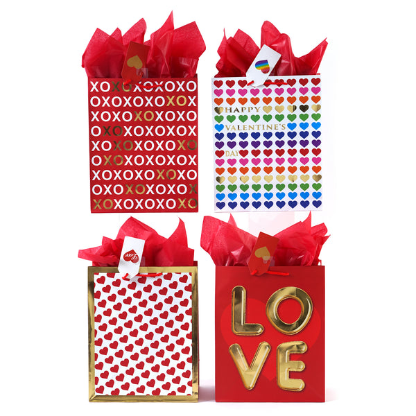 Large Valentine Hot Stamp Gift Bag, 4 Designs