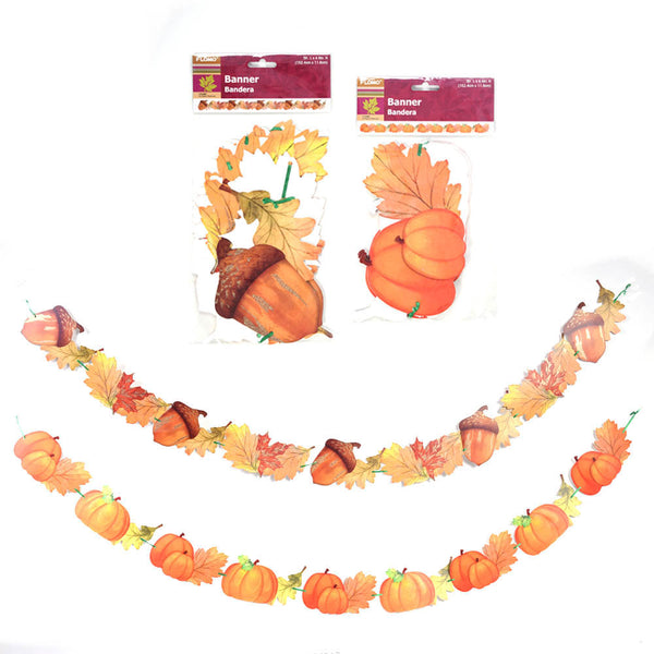 5' Harvest Icon Banner With Glitter, 2 Assortments