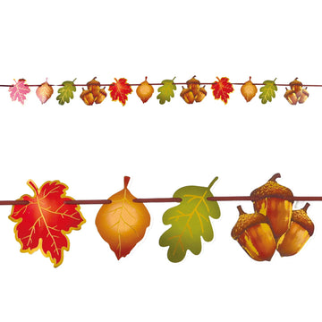 Thanksgiving-5' Harvest Leaf Banner With Hot Stamping, 2 Assortments