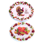Thanksgiving-18" Harvest Blessings Oval Serving Platter, 2 Assortments