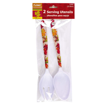 Thanksgiving-9.4" Harvest Blessings Serving Fork And Spoon Set