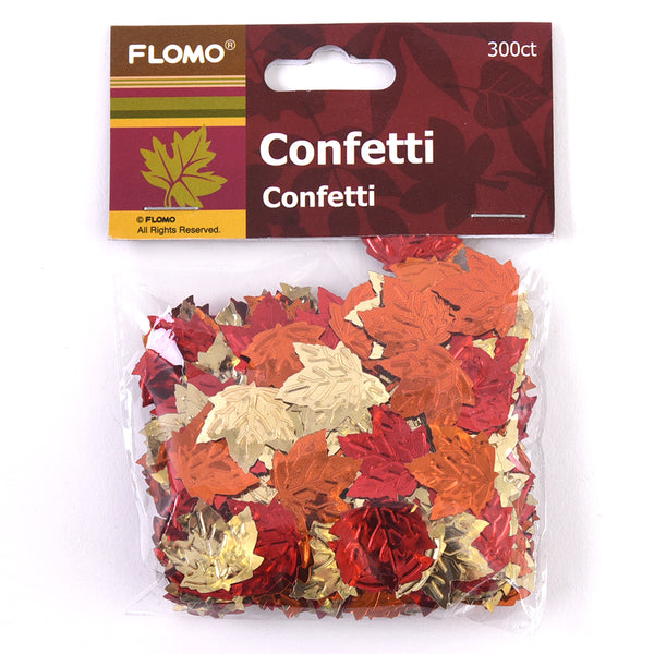 Thanksgiving-300Ct Harvest Embossed Metallic Leaf Confetti