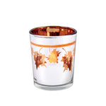 Thanksgiving-Harvest Glass Votive With Maple Leaf Cutout 2.5" X 2", 3 Assortments