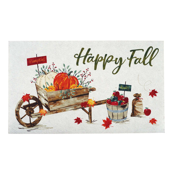 Thanksgiving Truck-Wheelbarrow Welcome Mat, 30" X 17.75" X .2", 2 Designs