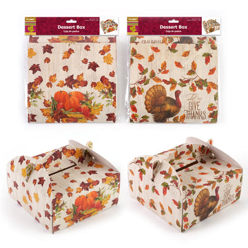 Thanksgiving Dessert Box, 10" X 10" X 4.5", 2 Designs