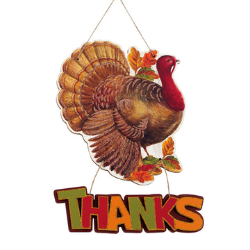 Thanksgiving Pop Layer/Glitter Paper Hanging Decor, 21.25" X 11.75", 2 Designs