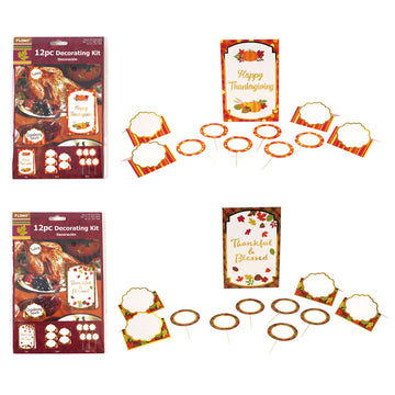 12Pc Harvest Decorating Kit With Hot Stamping, 2 Designs
