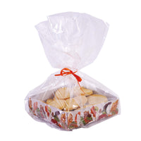 2Ct Thanksgiving Treat Trays With Cellophane And Ribbon 8" X 8" X 2.25", 2 Designs