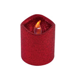 3" Thanksgiving Glitter Led Votive Candle In Display 3"H X 2.75"D, 4 Colors