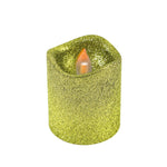 3" Thanksgiving Glitter Led Votive Candle In Display 3"H X 2.75"D, 4 Colors