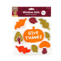 Harvest Give Thanks/Hello Fall Window Gels With Glitter 7.5" X 7.5", 2 Designs
