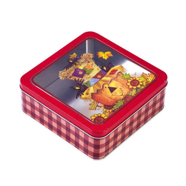 7" Harvest Square Tin Box, 2 Designs