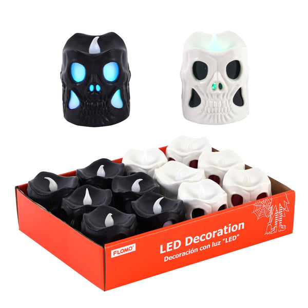 2.75" Halloween Led Color Changing Skeleton In Pdq, 2 Assortments