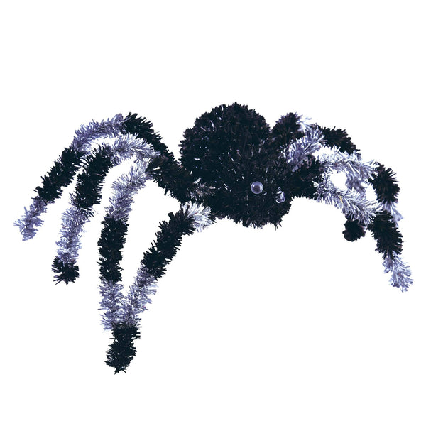 11" Halloween Tinsel Spider With Googly Eyes And Striped Legs, 3 Assortments