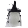 15.5"H Halloween Witch Hat Headband With Veil With Spiders, 2 Colors