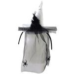 15.5"H Halloween Witch Hat Headband With Veil With Spiders, 2 Colors