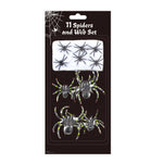 11Pc Halloween Spiders And Web Set