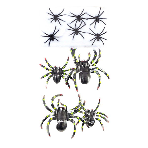 11Pc Halloween Spiders And Web Set
