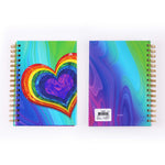 100 Sheet Hard Cover Journal Marble Heart/Floral Cross, Hot Stamp, 8.5"X6", 2 Designs