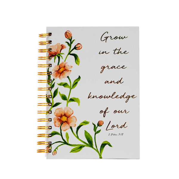 100 Sheet Hard Cover Journal Religious Floral Thoughts, Hot Stamp, 8.5"X6", 2 Designs