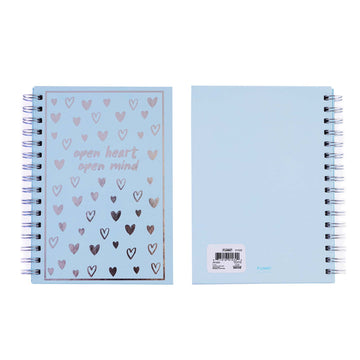 100 Sheet Hard Cover Journal Inspire Me Hearts, Hot Stamp, 8.5"X6", 2 Designs