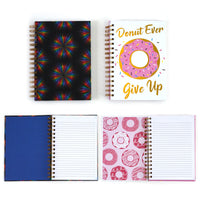 100 Sheet Hard Cover Journal Donuts/Geometric, Hot Stamp, 8.5"X6", 2 Designs