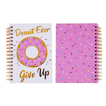 100 Sheet Hard Cover Journal Donuts/Geometric, Hot Stamp, 8.5"X6", 2 Designs