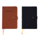 128 Sht/256 Page Soft Pu Leather Cover Journal, 5.5"W X 8"L, Light Brown/Black 2 Designs