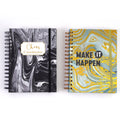 160 Sht Jumbo Spiral Hot Stamp Journal, Marble Thoughts, 8.5"X6.25", 2 Designs