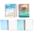 160 Sht Jumbo Spiral Hot Stamp Journal, Religious Faithful Beach, 8.5"X6.25", 2 Designs