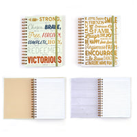 160 Sht Jumbo Spiral Hot Stamp Journal, Inspire Yourself, 8.5"X6.25", 2 Designs