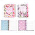 160 Sht Jumbo Spiral Hot Stamp Journal, Blossom Butterfly, 8.5"X6.25", 2 Designs