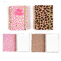 160 Sht Jumbo Spiral Unique Animal Print Hot Stamp Journal, 8.5"X6.25", 2 Designs