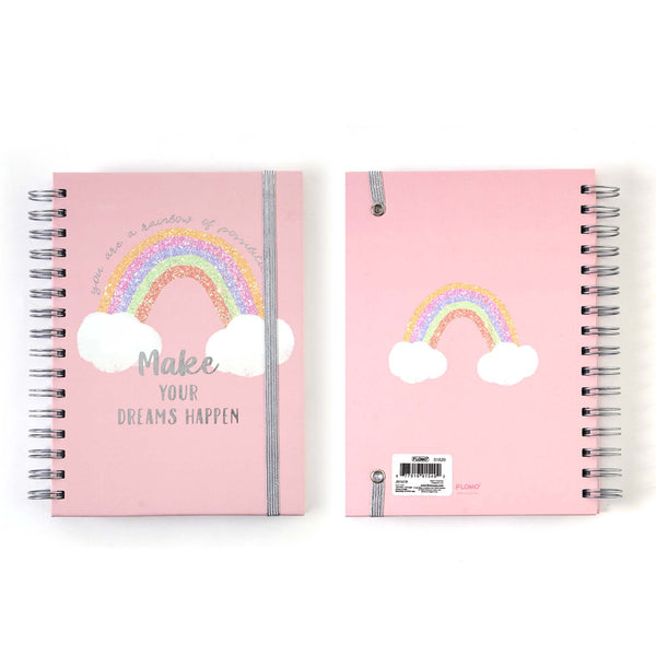 160 Sht Jumbo Spiral Religious Rainbow Dreams Hot Stamp Journal, 8.5"X6.25", 2 Designs