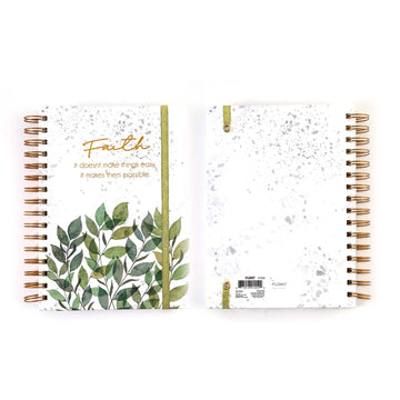 160 Sht Jumbo Spiral Hot Stamp Journal, Eucalyptus Nature, 8.5"X6.25", 2 Designs