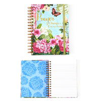160Sht/320Pg Religious Floral Thoughts, Hot Stamp Spiral Journal,  8.5"X6.25"