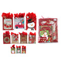 10Pk L/M/S Mixed Christmas Printed Gift Bags, 10 Designs Assorted