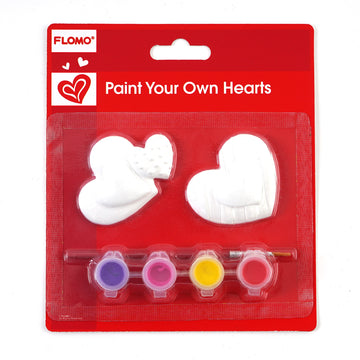 2Ct Paint Your Own Heart Plaster With 4 Paint Pots And Paint Brush