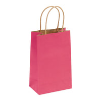 Narrow Medium, Solid Color Red Brown Kraft Bag With Brown Paper Twisted Handle