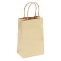 Narrow Medium, Solid Color Off White Brown Kraft Bag With Brown Paper Twisted Handle