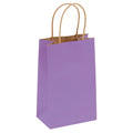 Narrow Medium, Solid Color Purple Brown Kraft Bag With Brown Paper Twisted Handle